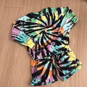 Molo Tie-Dye Sweatshirt and Shorts Set